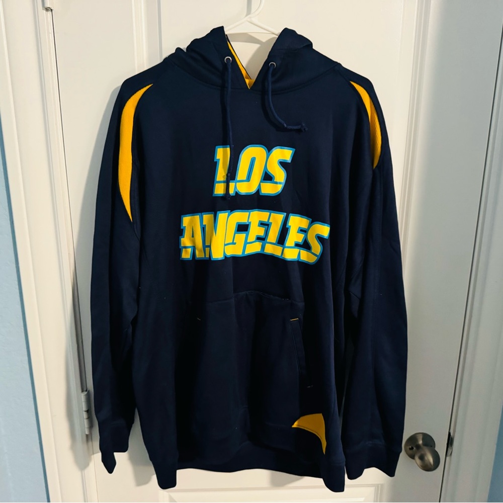 Los Angeles Navy and Yellow Hoodie Large *Measurements Added